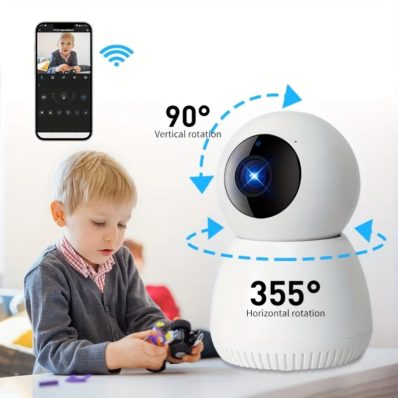 2MP 360° Panoramic Network Camera, 2.4G Remote wifi HD Pixel IR Night Vision Motion Detection Outdoor Home Security Camera