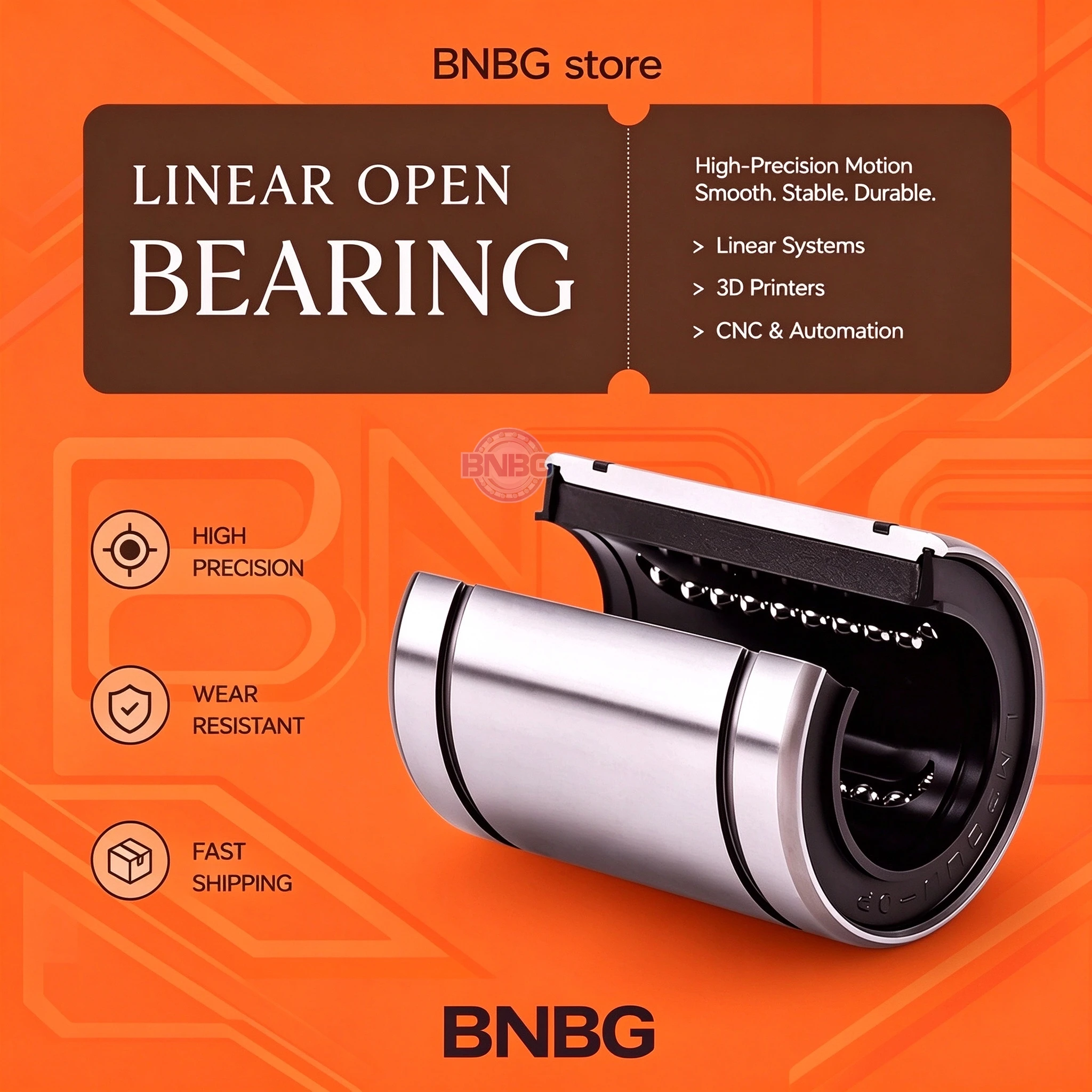 2PCS 5PCS Bearing LM10UU-OP LM12UU-OP LM13UU-OP LM16UU-OP LM20UU-OP LM25UU-OP LM30UU-OP LM35UU-OP LM40UU-OP Open Linear Bearing