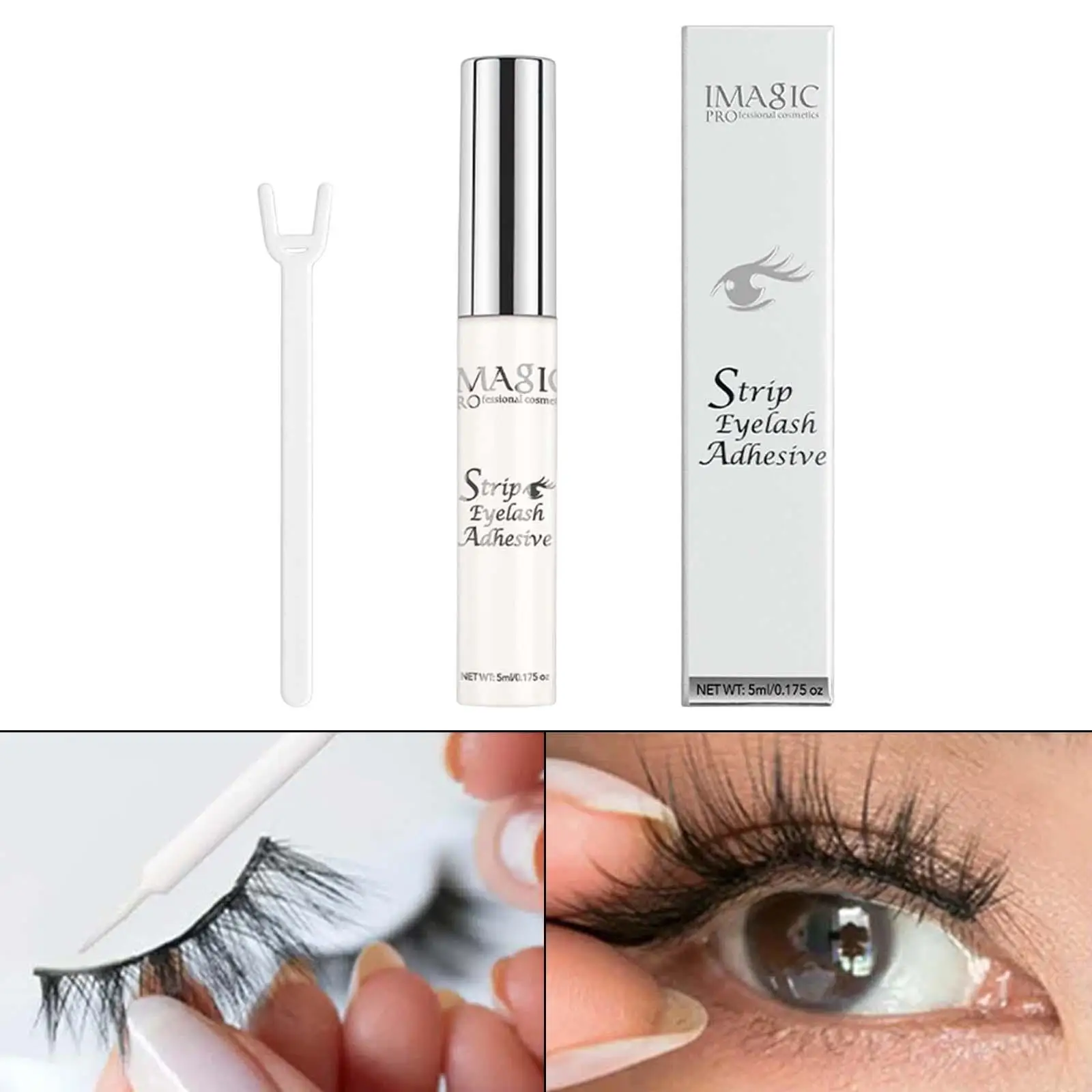5ml False Eyelash Glue Double Eyelid Glue with Y Shape Stick Strong Hold Sweatproof Long Lasting Natural for Salon Beauty Girls