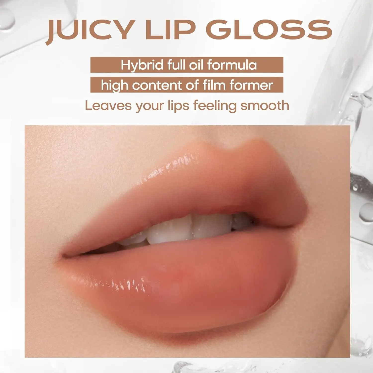 Mistine Thai Latte Juicy Lip Gloss, Hydrating Lip Jelly Infused with Hyaluronic acid Non-Sticky  1Pack