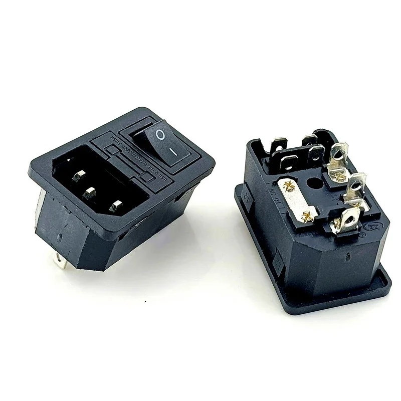 C14 C13 مقبس التيار المتردد مع التبديل ذكر أنثى 250 فولت 10A محول القابس جاك Rewirable الطاقة المقابس الكهربائية منافذ التيار المتناوب #2