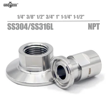 Paslanmaz çelik 304/316L üçlü kelepçe geçme burç NPT dişi adaptör 1/4 "-1" üçlü kelepçe geçme burç dişi dişli bağlantı parçaları SS316L NPT bağlantı parçaları kelepçe