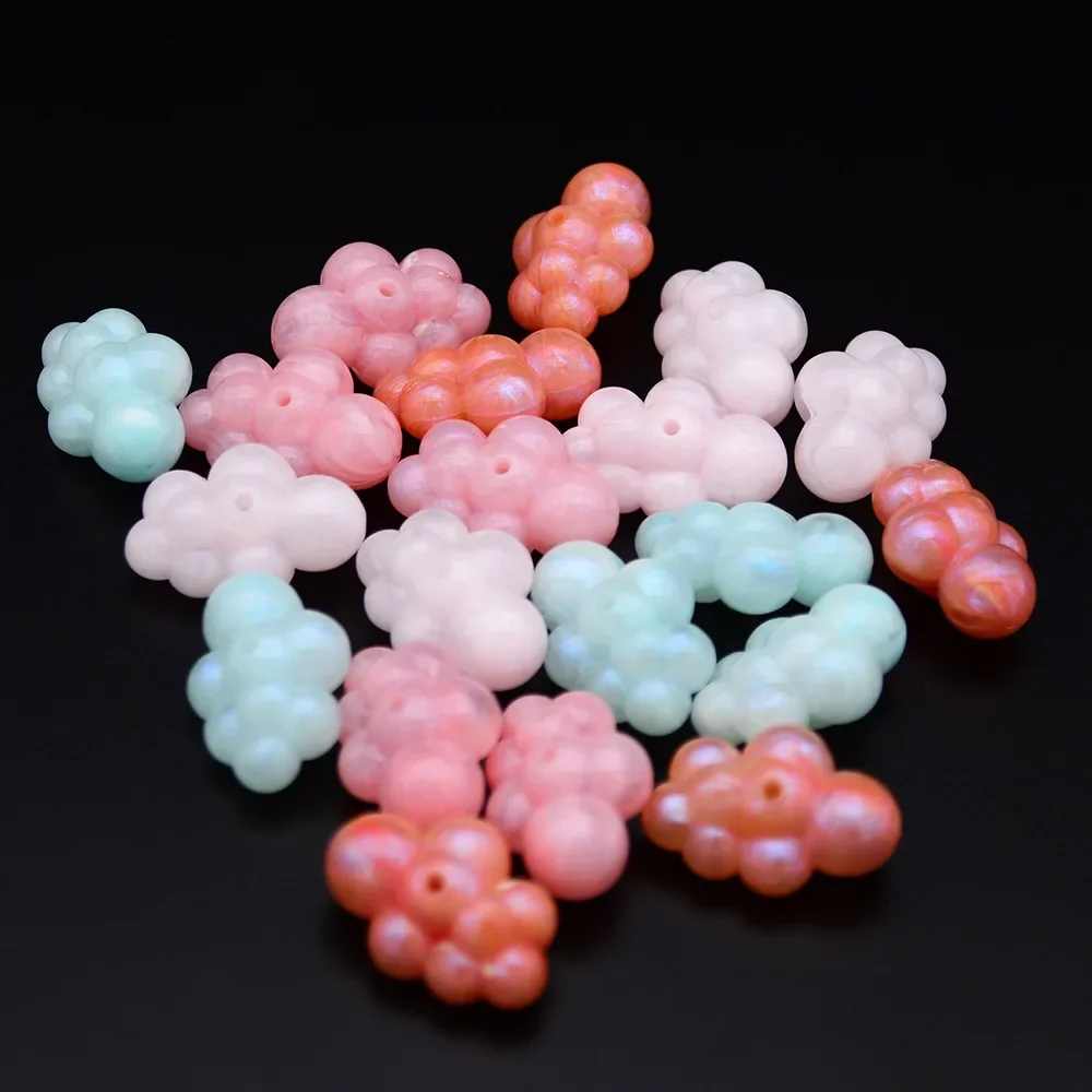 5 PCS 22 * 32mm Blue Light  Acrylic Cloud Shaped Bead DIY Makes Fashionable Necklaces, Bracelets, Mobile Phone Chain Accessories
