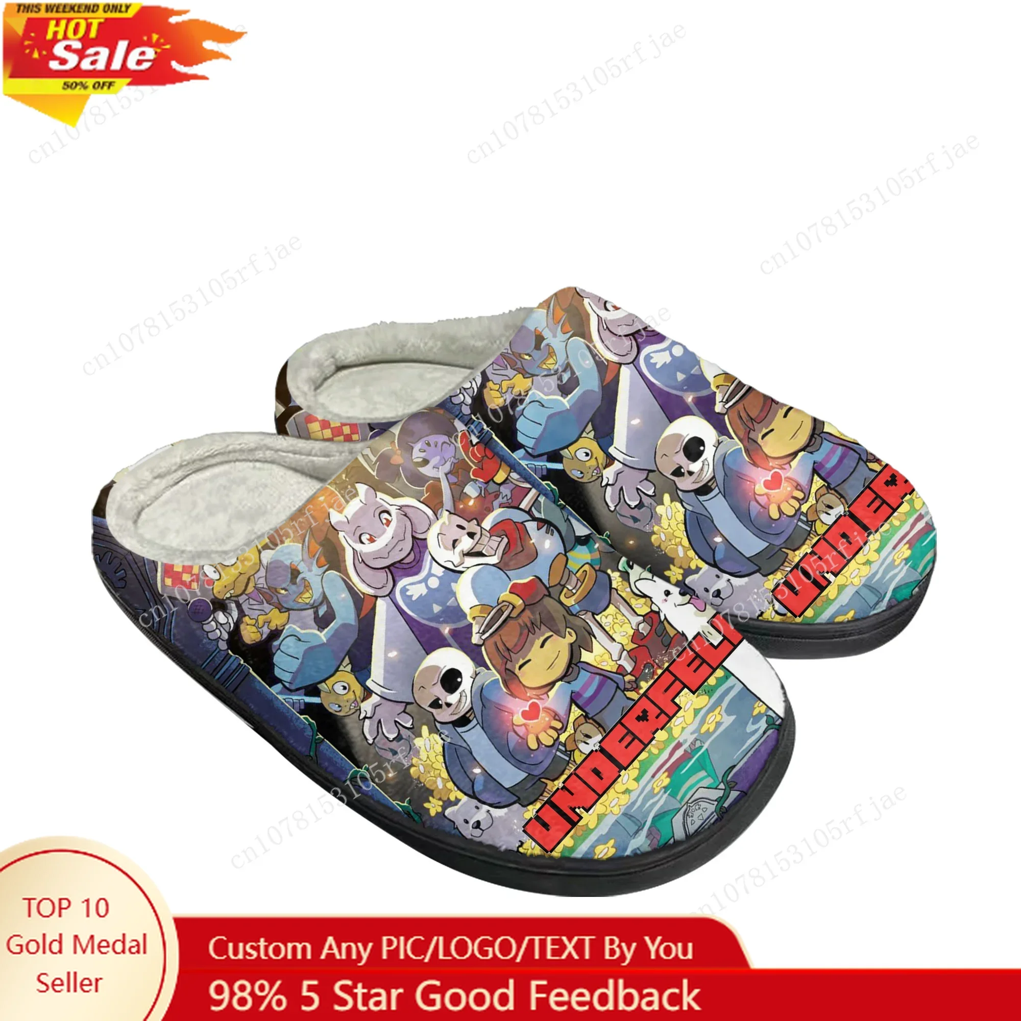 

Cartoon Game Undertale Sans Skull Home Cotton Slippers Mens Womens Plush Bedroom Casual Keep Warm Shoes Tailor Made Slipper