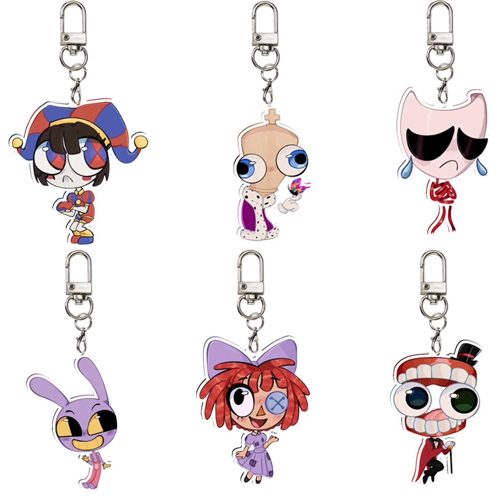 

For TADC Pomni Jax Caine Kinger Zooble Gangle Ragatha Anime Peripheral Cartoon Acrylic KeyChain Creativity Backpack Accessories