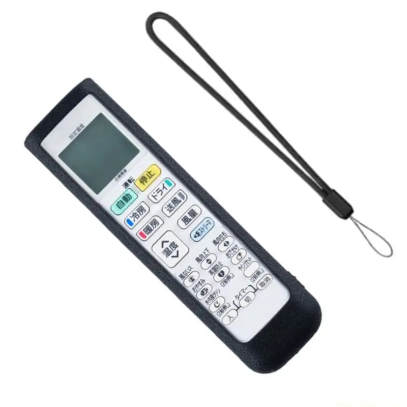 F62C Silicone Protective Case for Air Conditioner Remote Control Silicone Protective Skin Cover with Lanyard Accessories