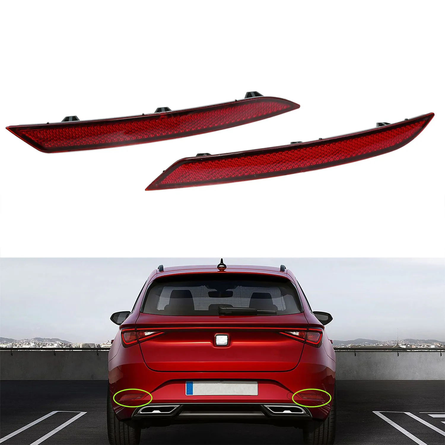 

Для Seat Leon 2021 2022 2023 2024, отражатель заднего бампера, задний стоп-сигнал в сборе 5FA945105C 5FA945106C