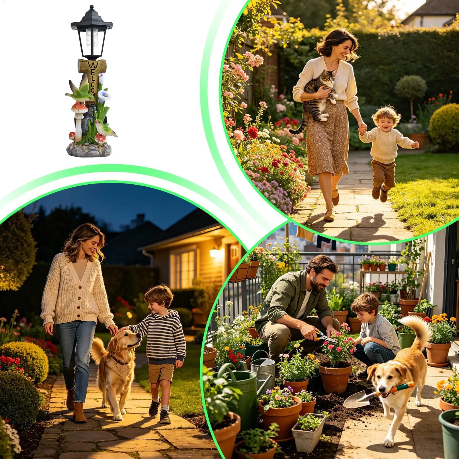 Solar Garden Lights Statue Auto On/off Resin Sculpture Lighting Lawn Decorations Figurines For Home Garden Yard Lawn Balcony - view 4