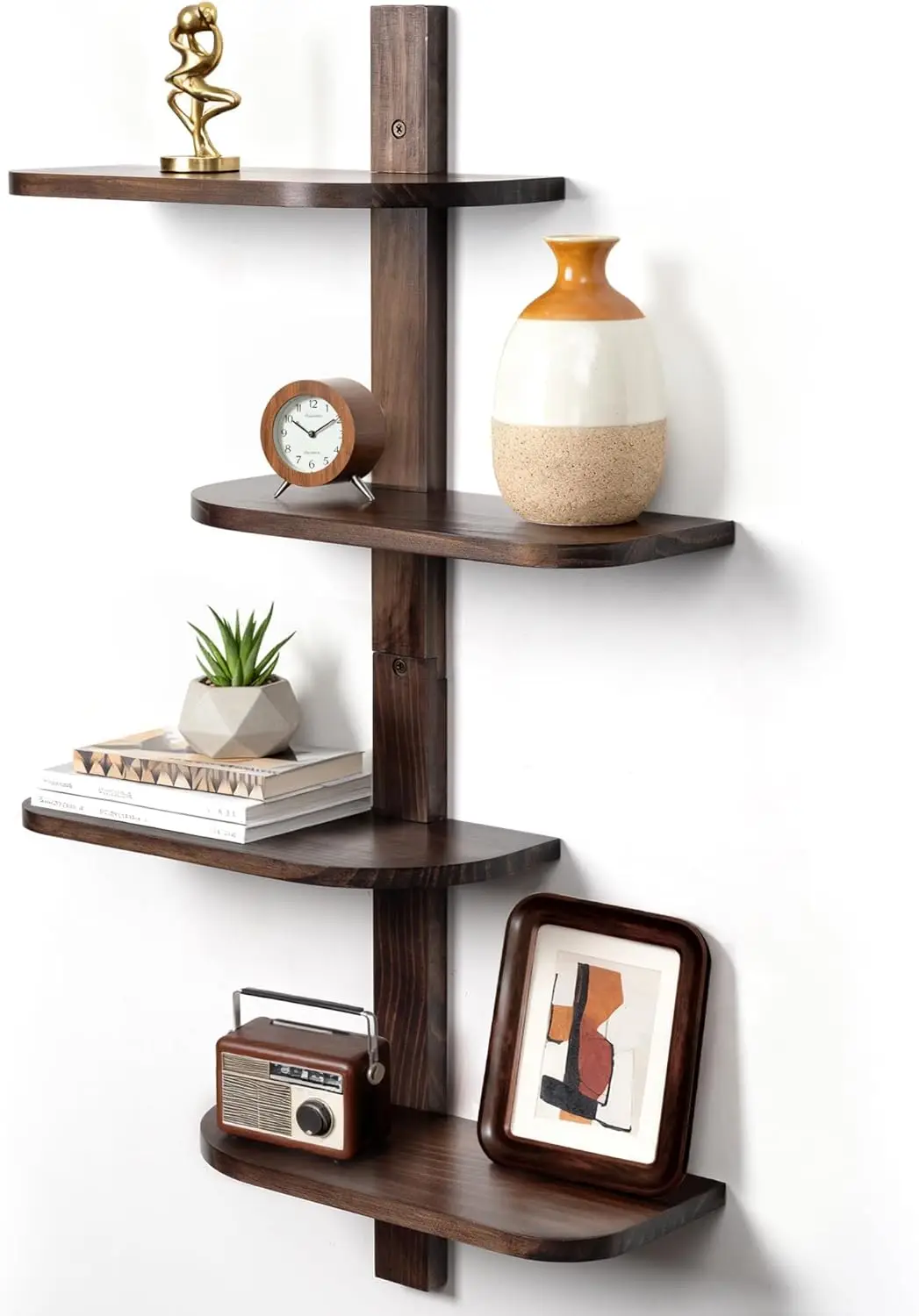 

Настенные полки в стиле Mid-Century Modern из массива ореха, декоративные полки для дома и гостиной