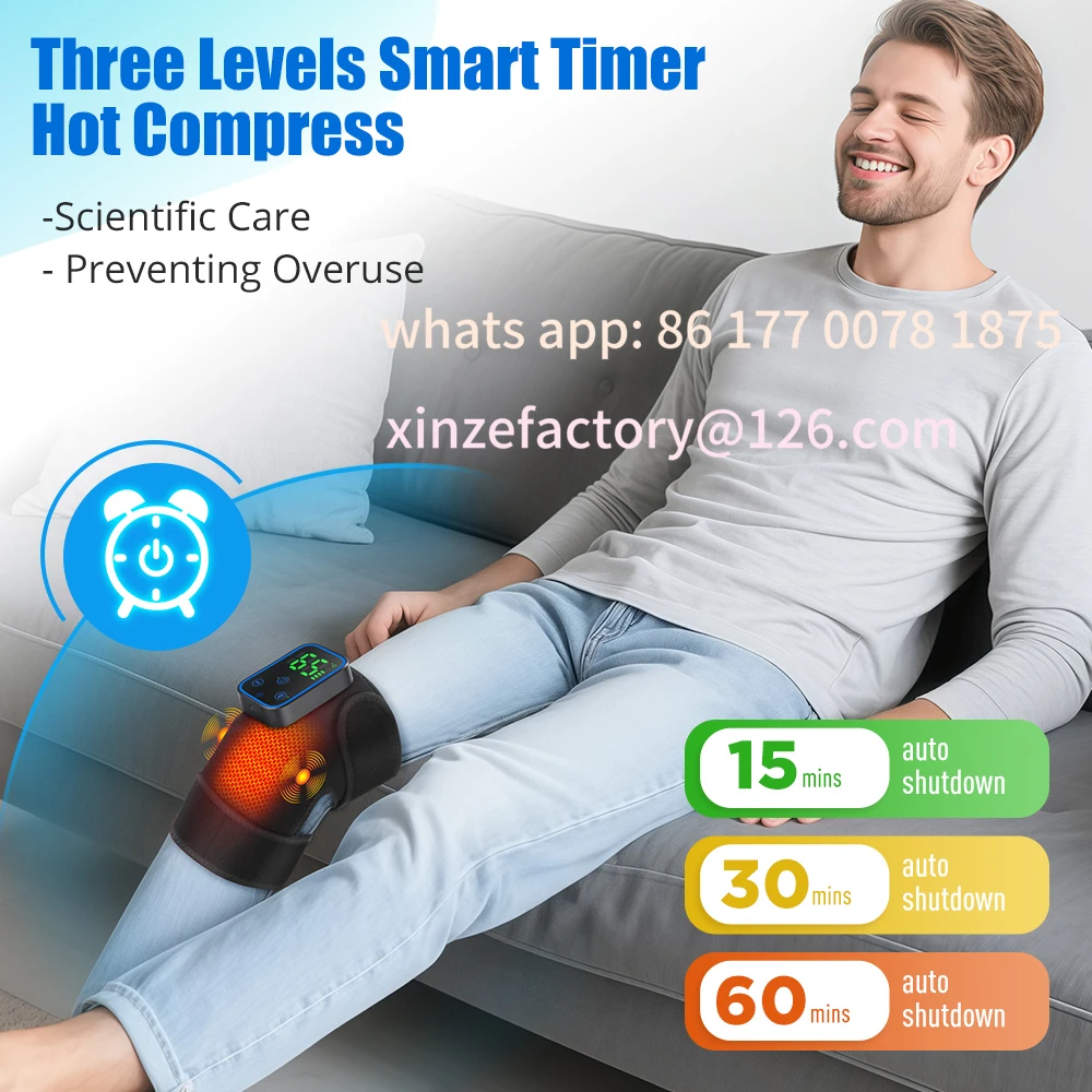 

Customizable 3 in 1 Electric Heated Knee Massage Pad Vibration Massager for Shoulder Elbow Hot Compress Thermal Joint Brace