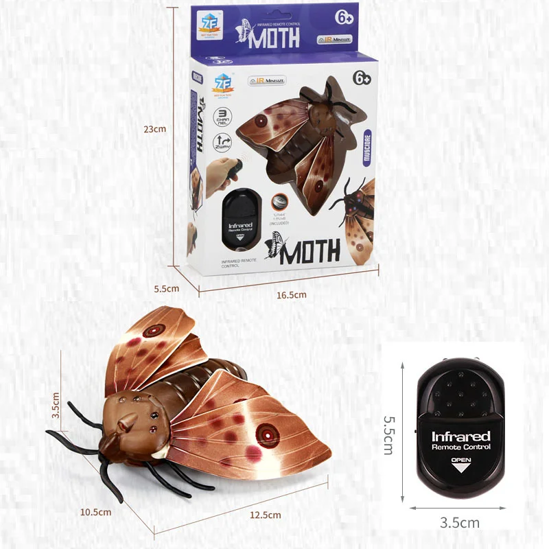 Simulación novedosa, Mantis con Control remoto por infrarrojos, polilla, luciérnaga, broma, insectos eléctricos aterradores, insectos de juguete, animales para niños, regalos