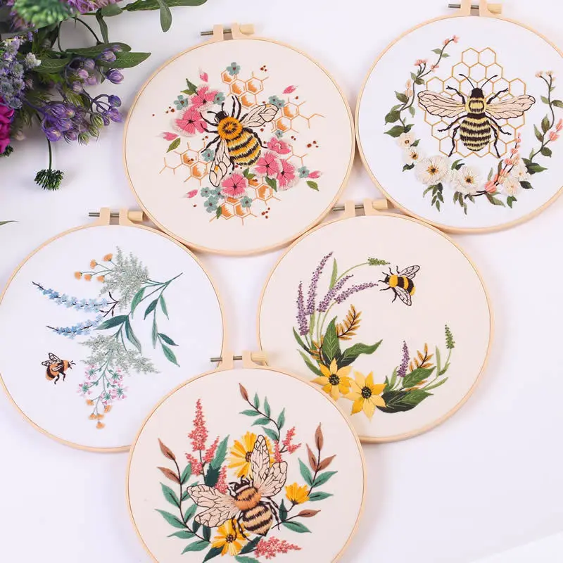 Flower Bee Embroidery Kit 1