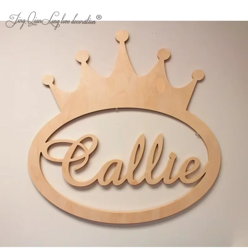 Custom Name Sign for Kids Princess Name Sign Wooden Sign Room Decor Room Baby Shower Gift