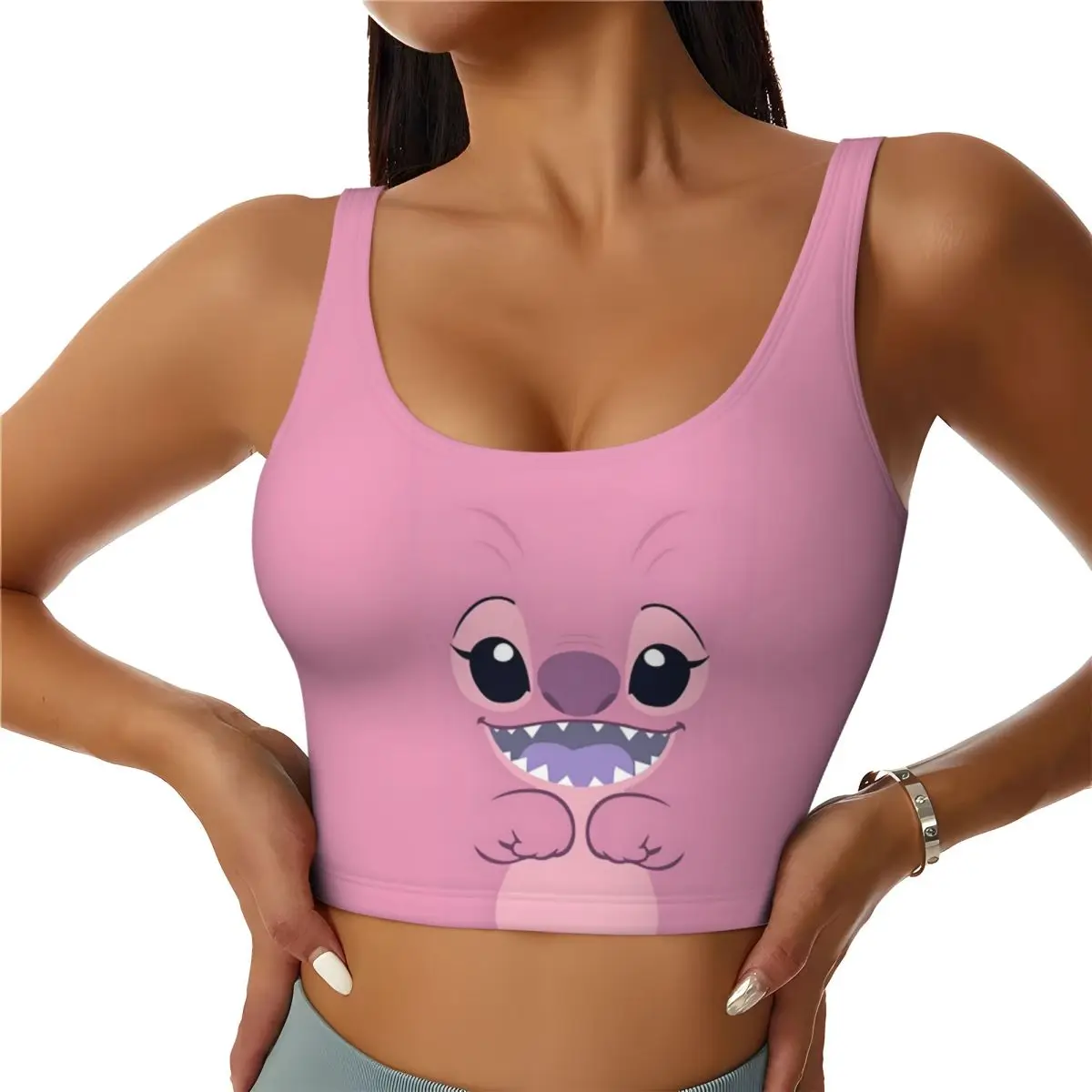 

Custom High Impact Angel Sports Bra Women Gym Workout Yoga Crop Top