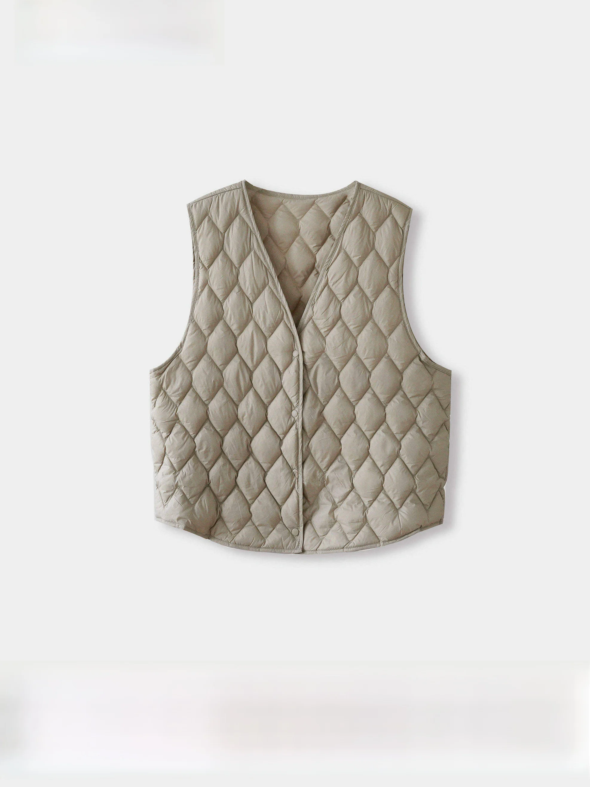 

New National Stand White Du down Vest ort Lightweight V-Ne Warmth Inner Wear for Women Winter Layering Base Layer