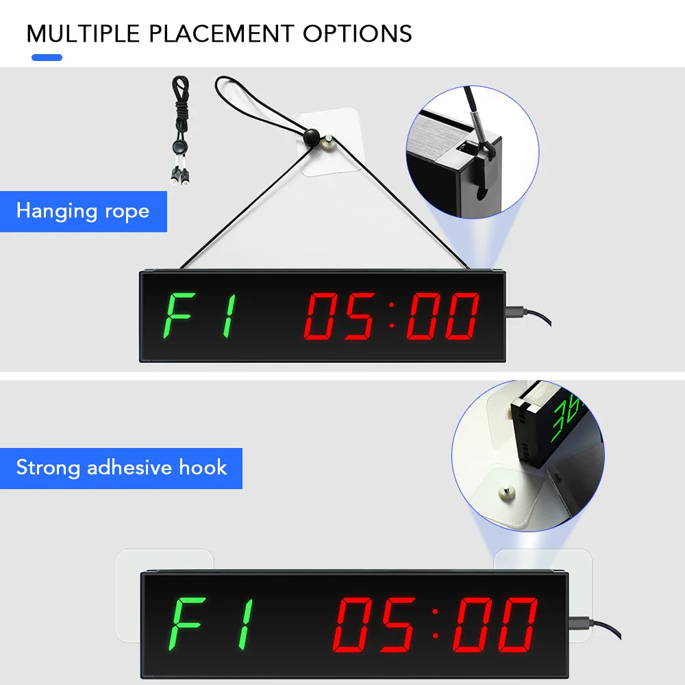 LED Digital Gym Timer Countdown Wireless Remote Control Timer for Exercise Fitness Countdown to Boxing Match Training EU/UK/US