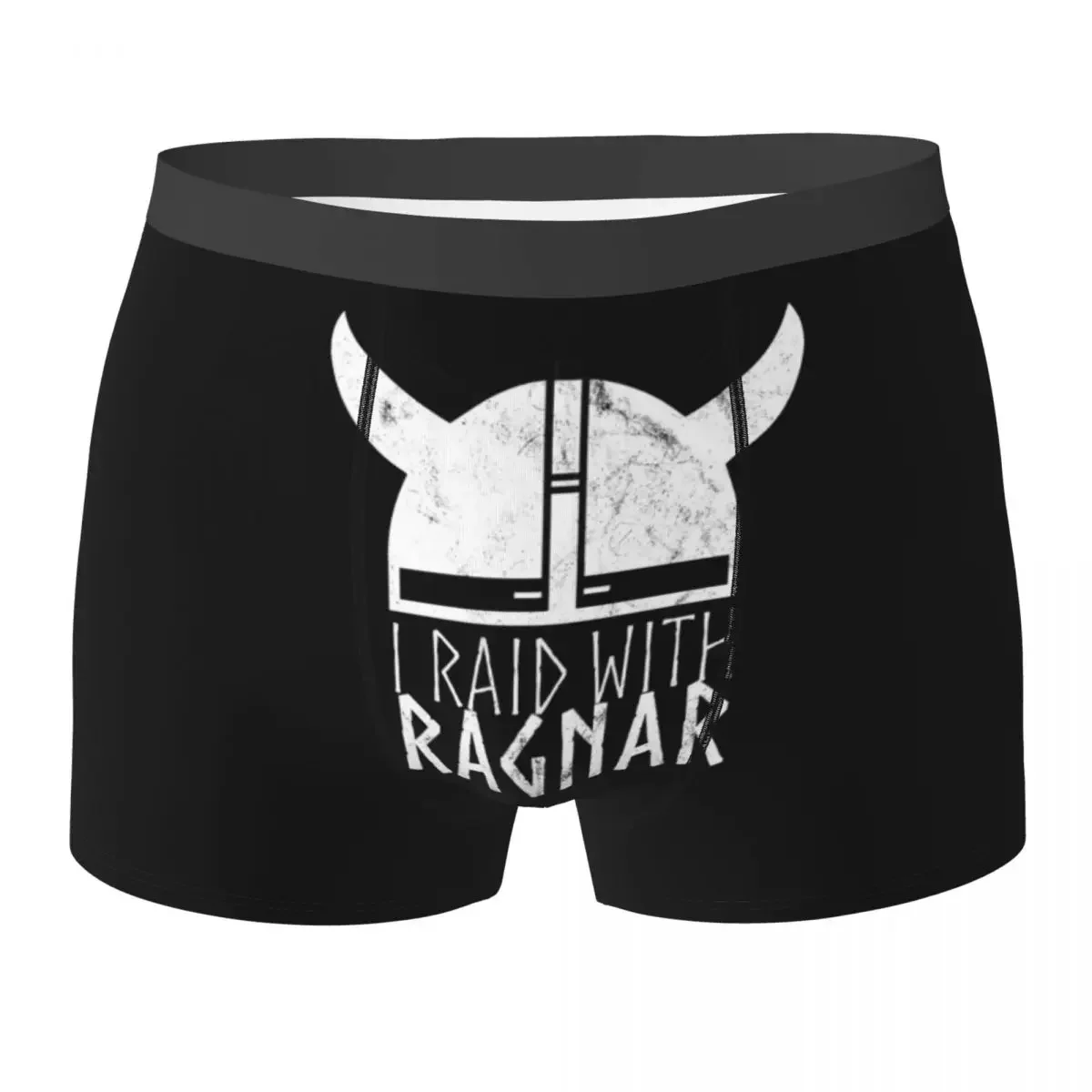 Boxer Underpants Shorts  I Raid With Ragnar Helmet Panties Men's Comfortable Underwear For Homme Man