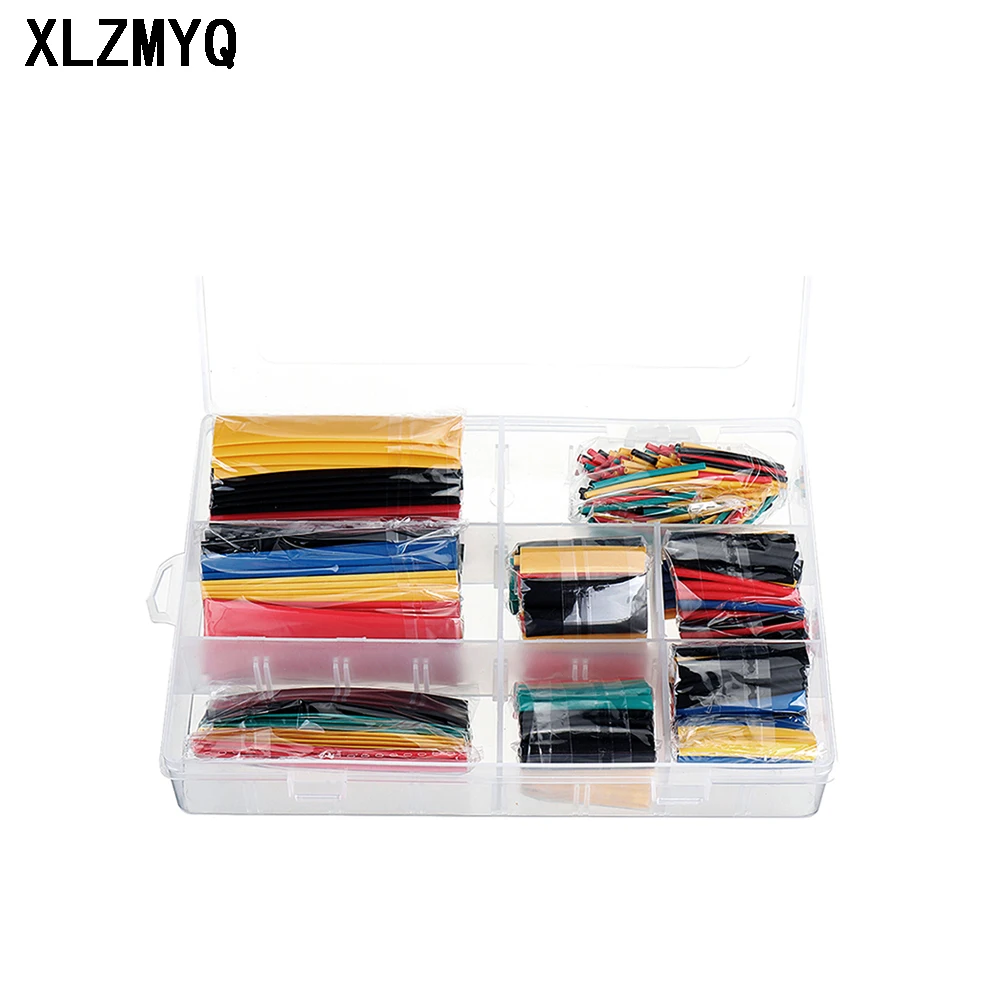 328pcs Heat Shrink Tube Tubing Insulation Shrinkable Tube Assortment Electronic Polyolefin Wire Cable Sleeve DIY Kit