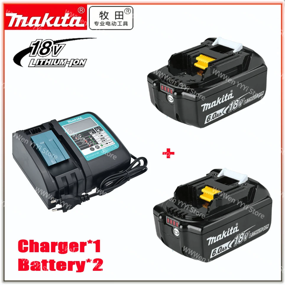 

18V makita-100% Original Rechargeable Power Tool Battery Replaceable LED Lithium-ion 6.0 Ah 18V LXT 400 BL1860B BL1860BL1850