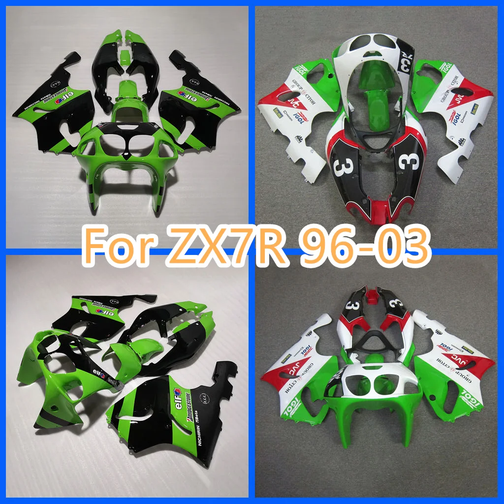 Motorcycle Fairings kit for Kawasaki ZX7R 96-99 00 01 02 03 ZX-7R 1996-2003 Sportbike Body Rebuild Street Sport Bodywork Parts