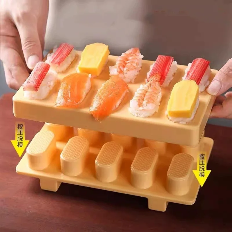 

2026 DIY sushi rice ball mold, Japanese creative hand-held sushi mold, 10 In 1 Mini cooking rice ball mold DIY Sushi Maker Kit