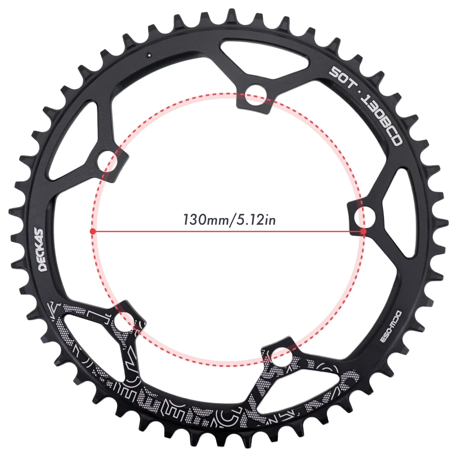 Deckas Chainring 130 BCD Round for Shimano 5700 6700 50 52 55 58 T 60T Road Bike ChainWheel 130bcd for Sram Red for Folding Bike