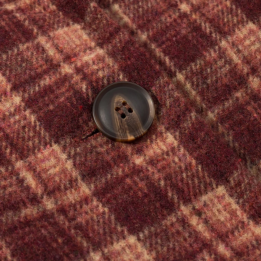 2025 Herbst und Winter Retro Stehkragen einreihige karierte Jacke Damen Oberbekleidung