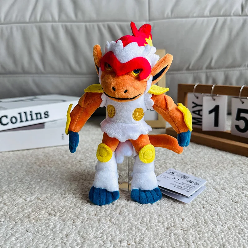 New 19cm Small Fit Infernape Orange Monkey Plush Toy Anime Plush Doll Room Decoration Gift for Children's Birthday and Christmas
