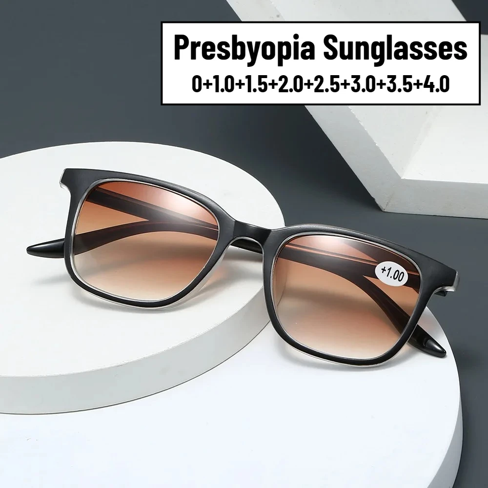 

Men Women New Trend Reading Sunglasses Neutral Fashion Square Frame Presbyopia Eyeglasses High Definition Reading Sunglasses