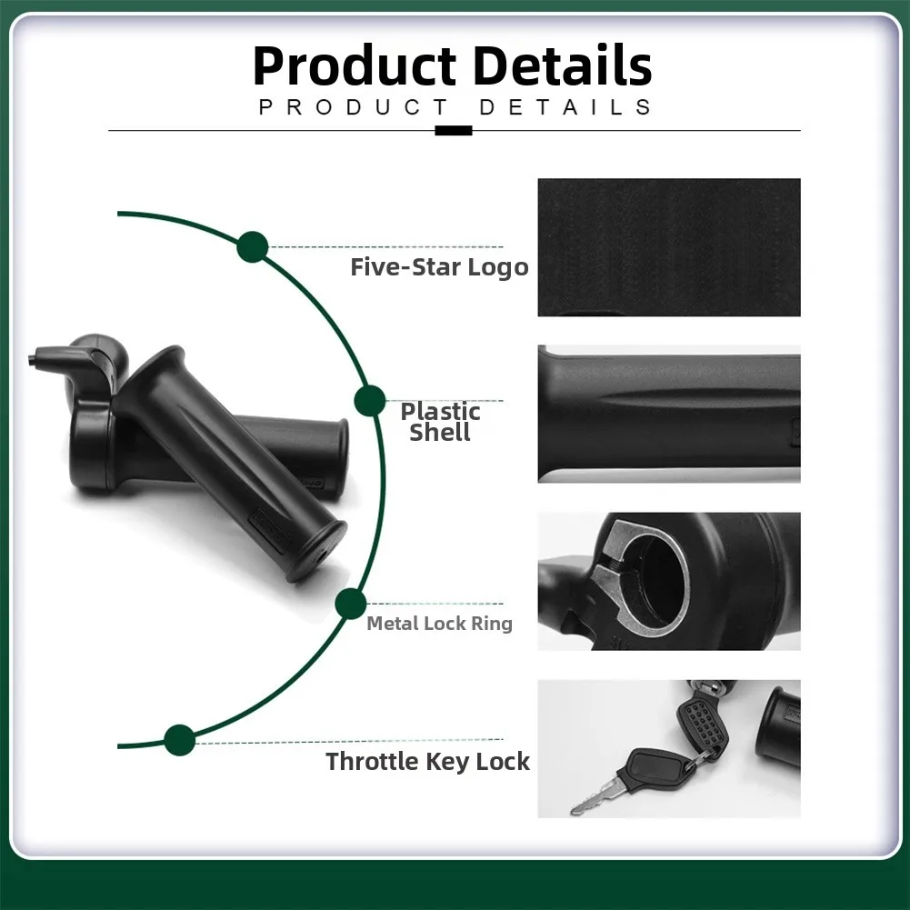 15*11*9cm E-bike Throttle Handlebar Control 12V-72V Voltage Range ABS And Rubber Construction Internal Hexagonal Screw Lock
