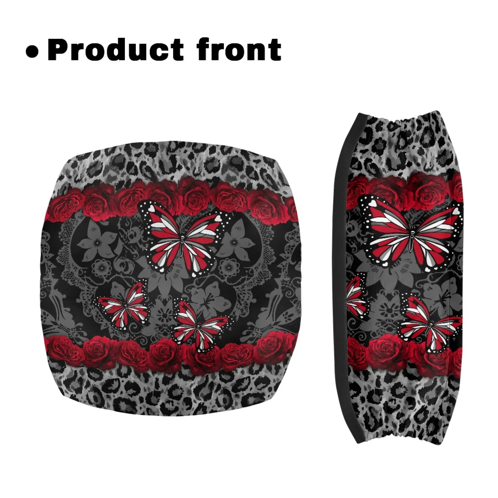 Coloranimal Leopard Floral 2 Pcs Rollator Seat Back Rest Covers Elastic Cord Design Rollator Seat Back Cover for Women