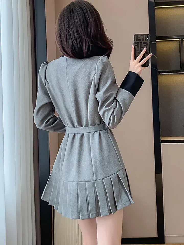 2026 New Chic Bow Y2k Mini Pleated Dress Women Long Sleeve Bodycon Casual  Prom Clothes Autumn Winter Korean Elegant Party Dress - AliExpress 200000345