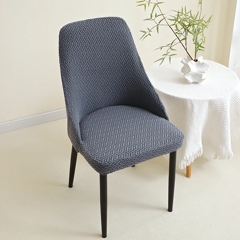 تمتد غطاء كرسي صغير ورقة الجاكار الطعام كرسي الغلاف شامل منحني كرسي حامي للحزب المنزل 1/2/4/6 قطعة