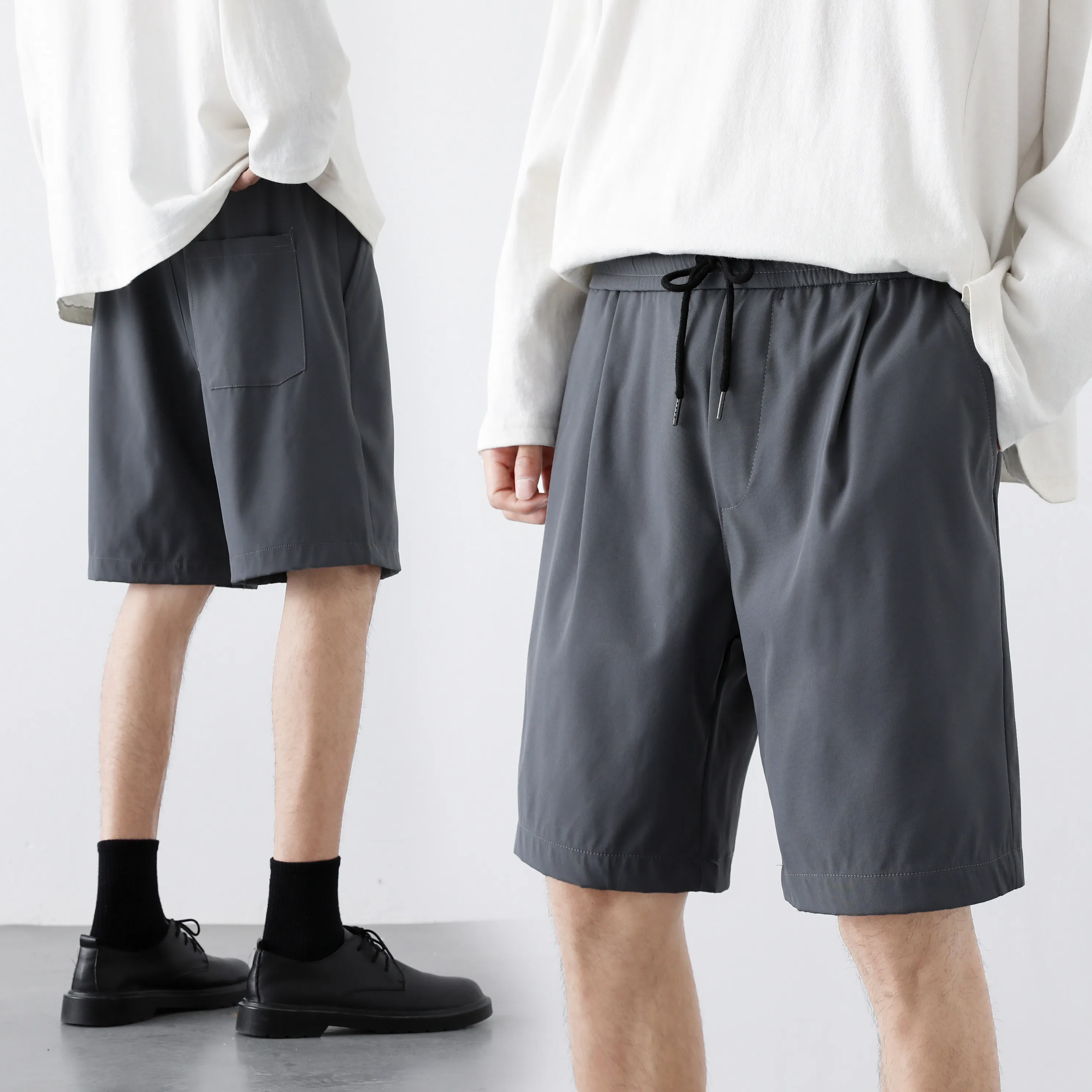 

Summer Men's Ice Silk Sport Shorts Quick Dry Breathable Running Gym Beach Loose Jogging Casual Thin Short Pant