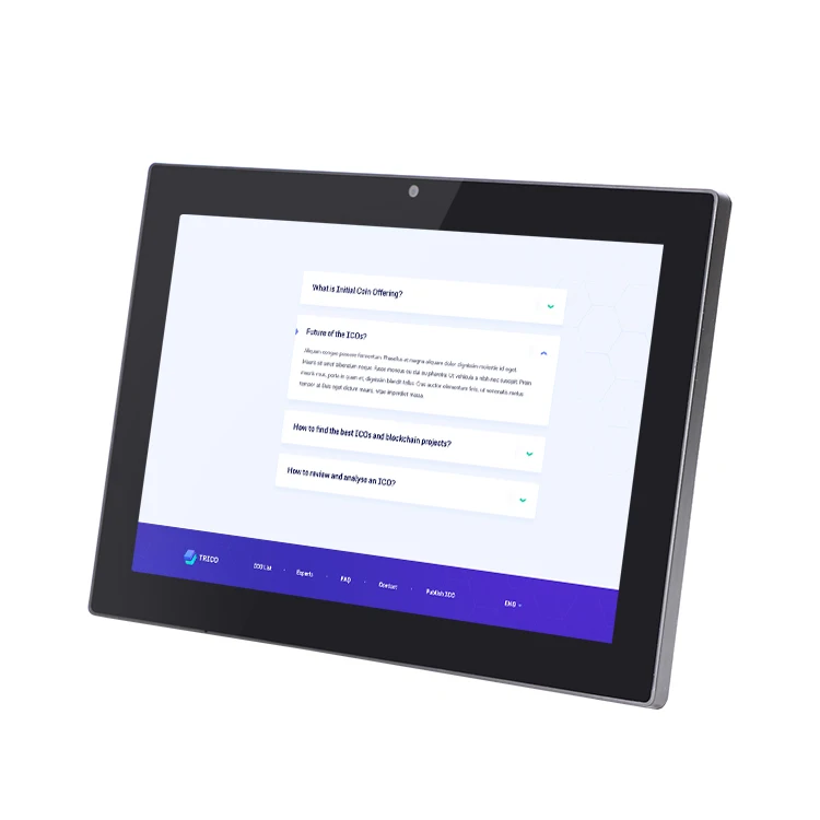 

уникальный YC-102H 10. 1-дюймовый IPS Touch Wi-Fi Ethernet RJ45 PoE Android медиаплеер с камерой