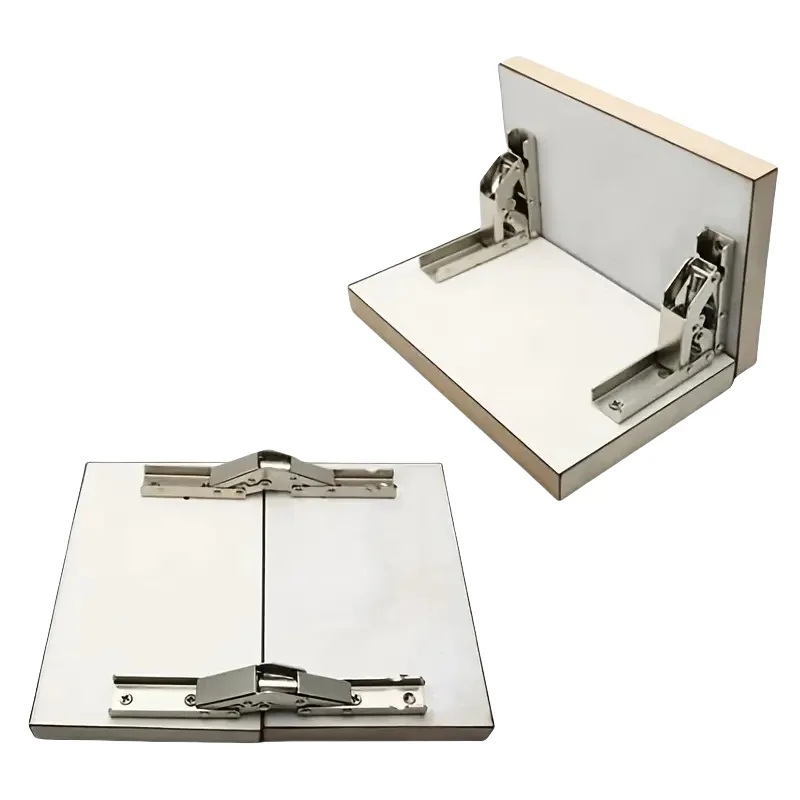 2 Stück/Set 90-Grad-Klappbeschlag für Türen/Regale, verdeckte Halterung, Tischhalter, Möbelteile, 90/180-Grad-Flachfeder-Klappbeschläge – Detail 2
