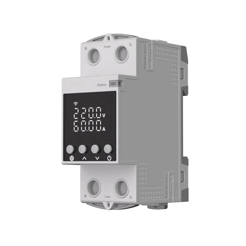 ABGR-Tuya Wifi Relay LCD Display Adjustable Overvoltage, Undervoltage And Overcurrent Protector Smart Switch Remote Control