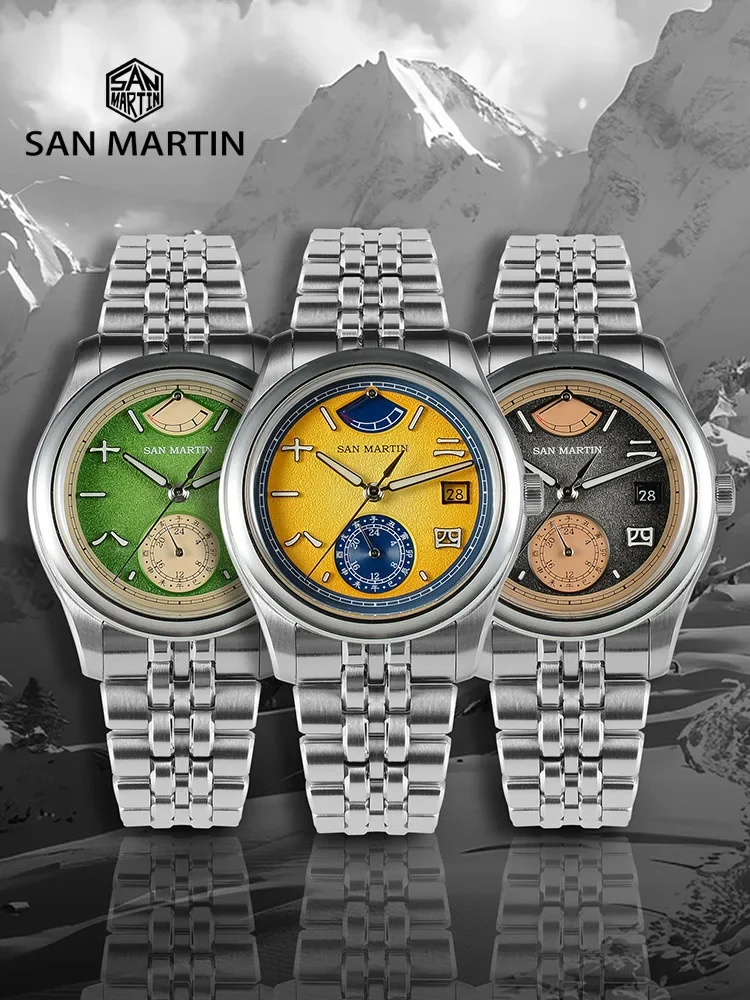 San Martin 39mm Chinese Style Original Design Miyota 9132 Men's Luxury Dress Watch Automatic Mechanical Waterproof 100m SN0144