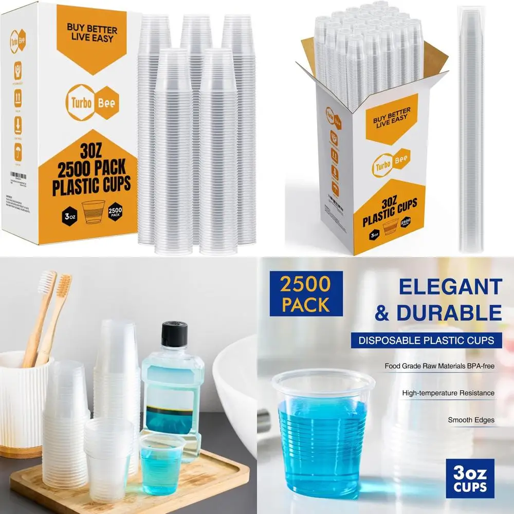 

3 oz Disposable Plastic Cups, Ideal for Tasting, Sampling, and Small Beverages