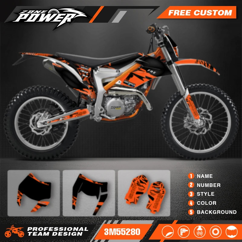 

Powerzone Custom Team Decals Stickers Kits for KTM 2012-2017 2018 2019 2020 2021 FREERIDE 250 300 Customized Number 03