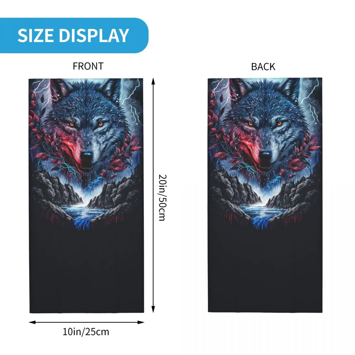 Animal Wolf Bandana Neck Warmer Men Women Winter Ski Hiking Scarf Gaiter Face Cover