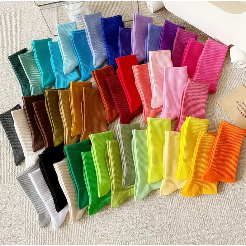 1 Paar Damensocken, rot, weiß, schwarz, Söckchen, atmungsaktiv, sportlich, bequem, einfarbig, Baumwolle, Bodensocken für Mädchen, Strumpfwaren – Detail 4