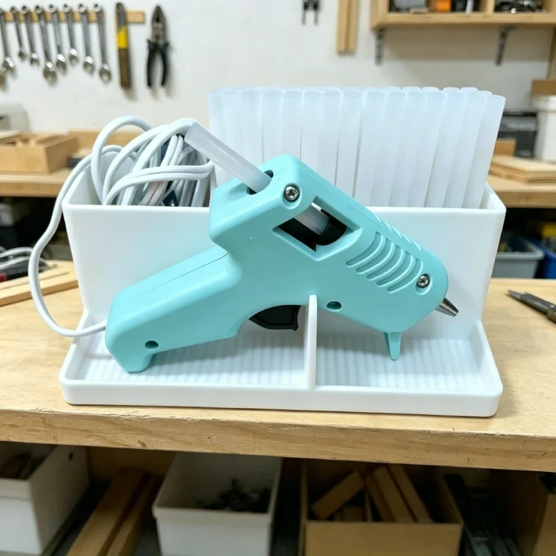 1PC Desktop Hot Glue Gun Organizer, Craft Storage Rack with Glue Stick Holder & Cord Management