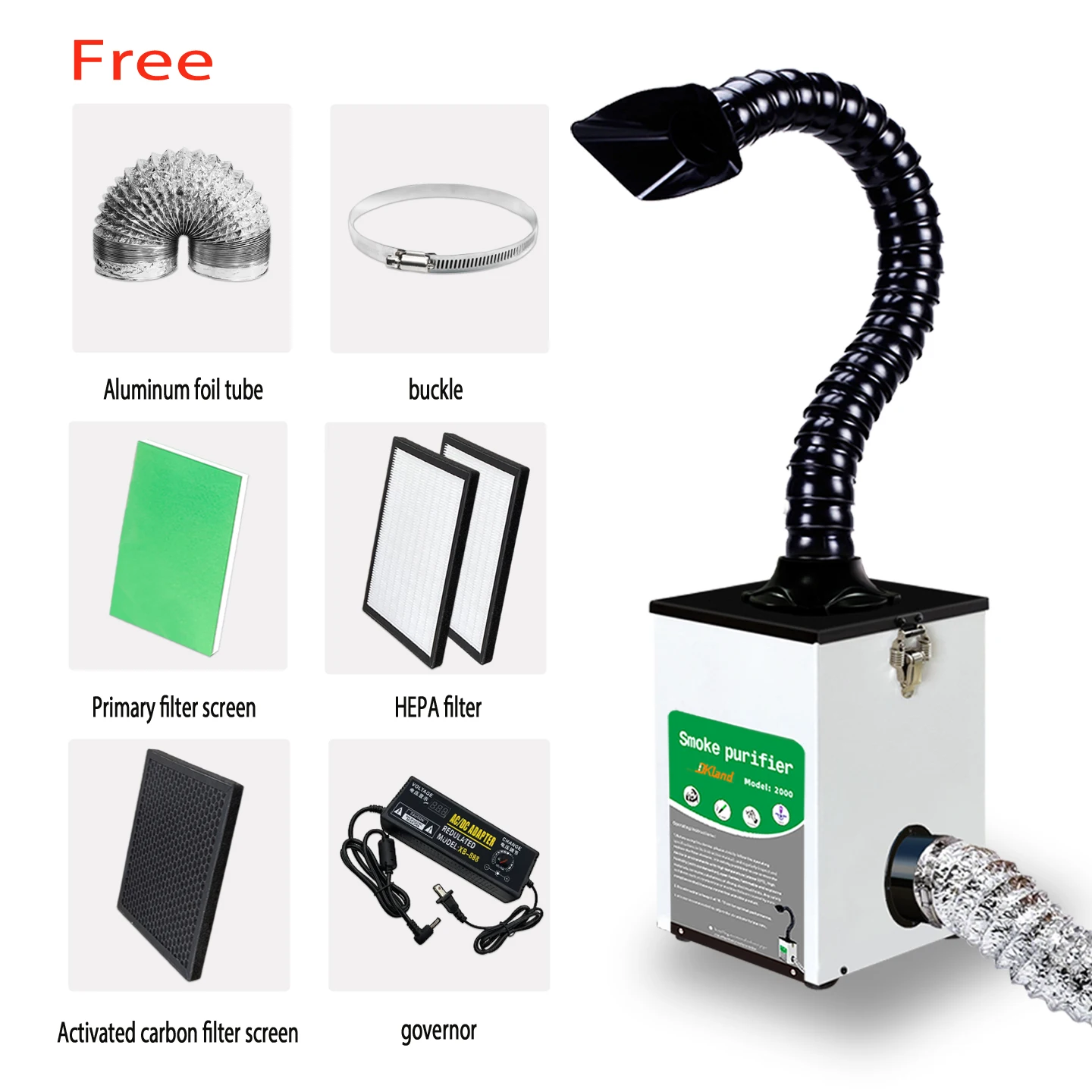 

150W Smoking Instrument Smoke Absorber, Purification Rate of 99.9%, Low Noise, Equipped with 4-layer Activated Carbon Filter