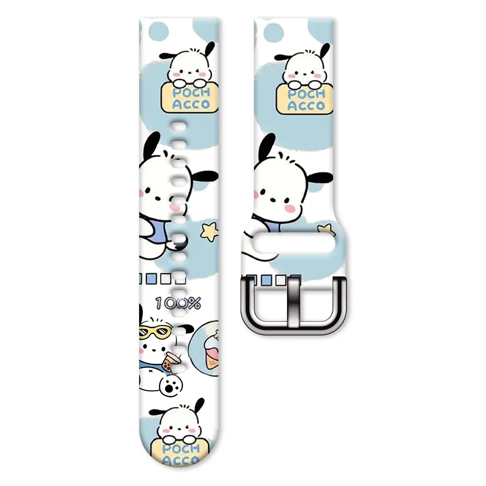 

20mm Pochacco Printed Strap for Samsung Galaxy Watch 7/6/5/4 40mm 44mm Band Replaceable Watchband 22mm for Xiaomi Huawei Amazfit