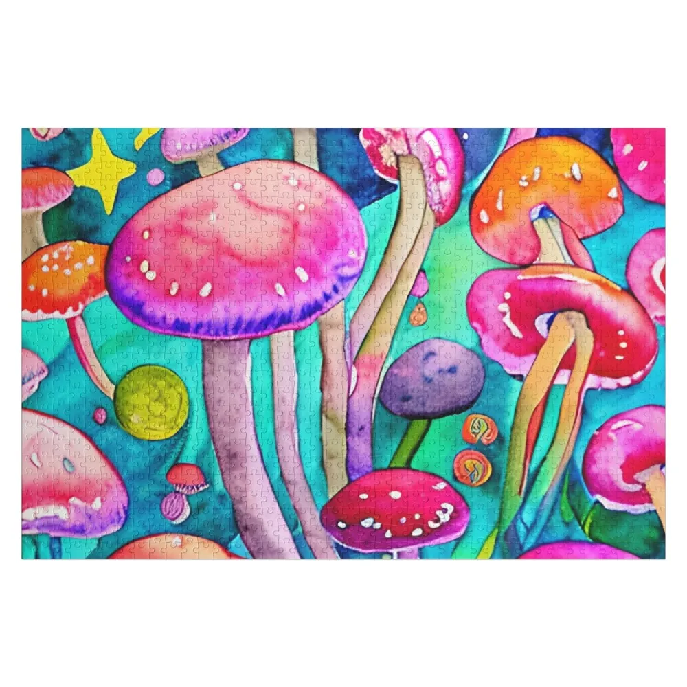 

Vintage psychedelic Groovy shrooms Jigsaw Puzzle Custom Kids Toy Works Of Art With Photo Custom Name Wood Puzzle
