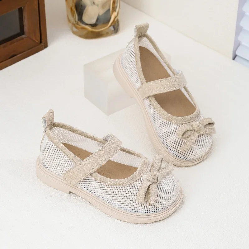 

2025 Spring/summer New Women's Baby Korean Anti slip Soft Shoes for Girls Princess Retro Versatile Single and Walking Shoe