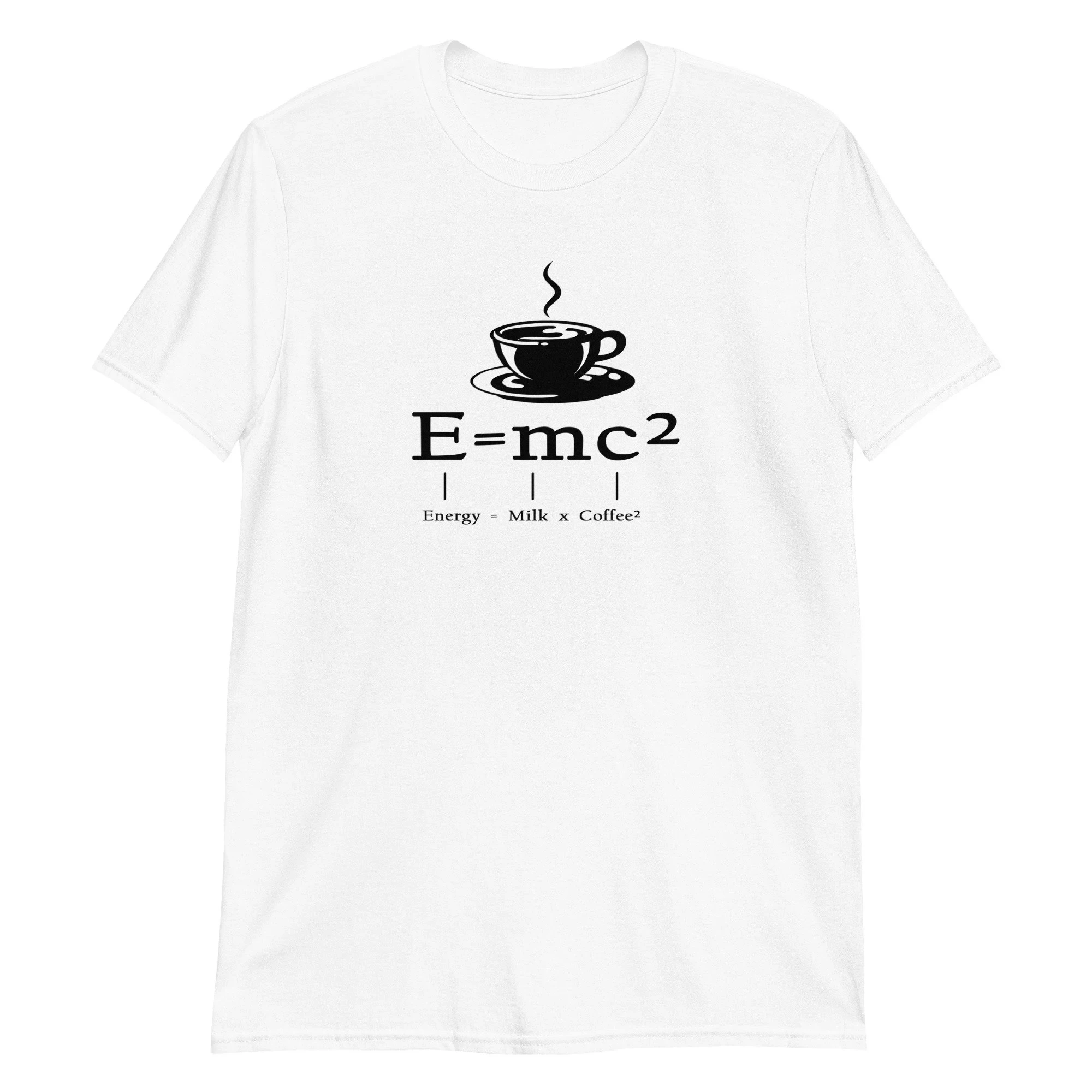 Camiseta Einstein Coffee, Ciência e Matemática, Confortável e Respirável, Adequada para Uso Diário, Roupa Feminina. Moda de Rua de Verão.
