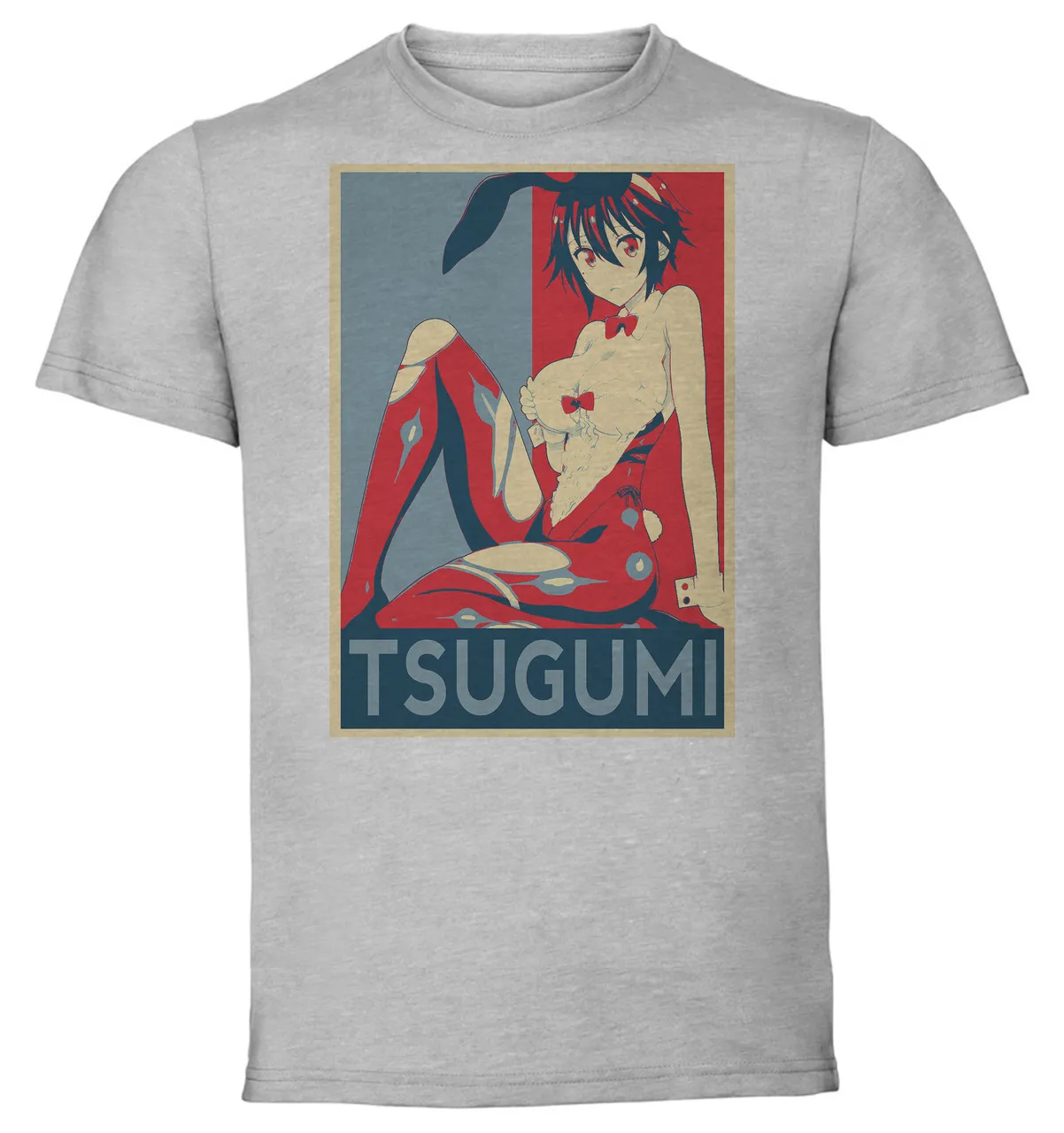 Camiseta Unisex de color gris, prenda de vestir, con estampado de Nisekoi Seishiro Tsugumi Variant 4