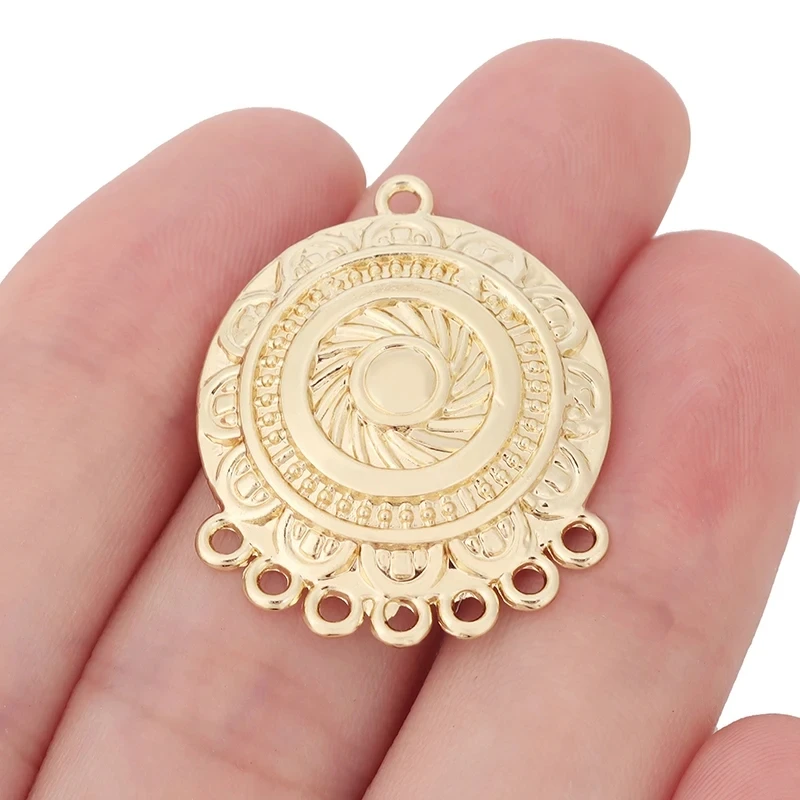 10 x Boho plaqué or fleur bijoux connecteur breloques pendentifs pour bricolage Tribal boucle d'oreille fabrication de bijoux résultats accessoires artisanat